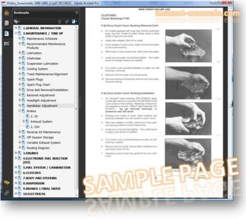 Product picture POLARIS Snowmobile 1996 1997 1998 SERVICE REPAIR MANUAL [IMPROVED]